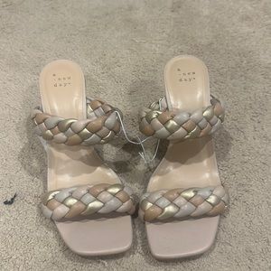 A New Day braided high heel sandals, never worn